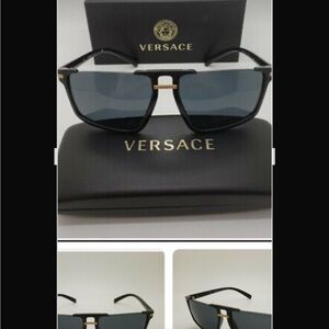 NEW VERSACE BLACK SUNGLASSES